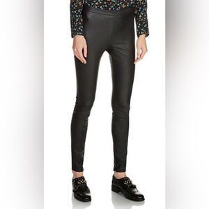 Maje Burgundy Leather Leggings